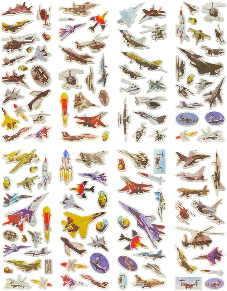 Planes & Helicopters Gel Window Clings for Kids Window