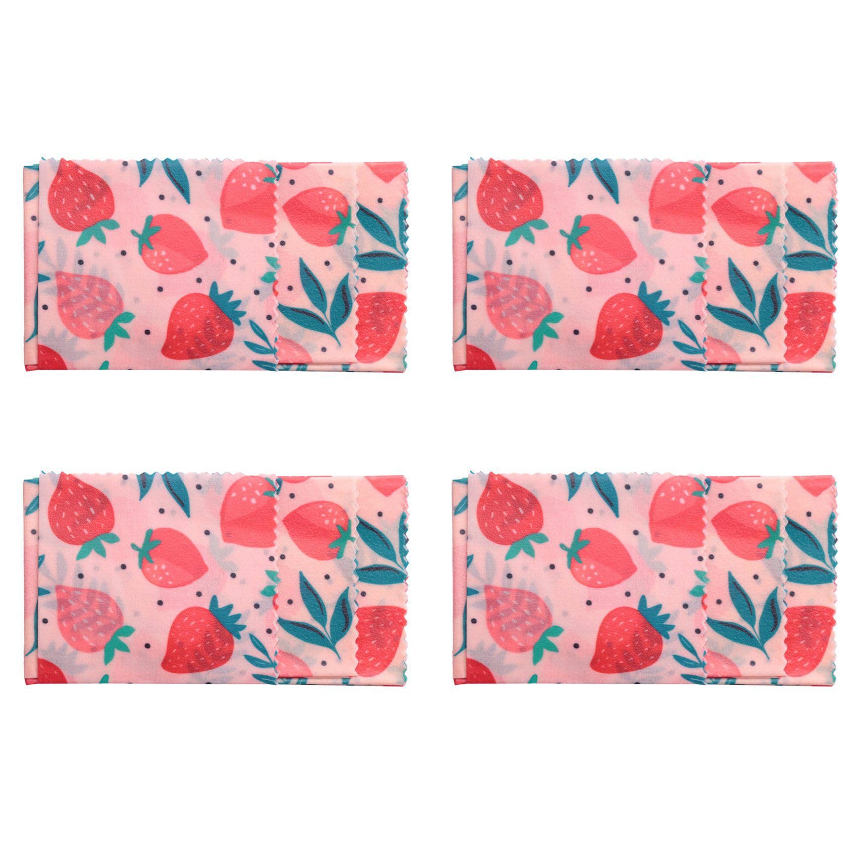 Hndhbfgrt 4Set Reusable Beeswax Cloth Wrap Food Bag Lid Jungle Party Bees Wax Wrap for Sandwich Cheese