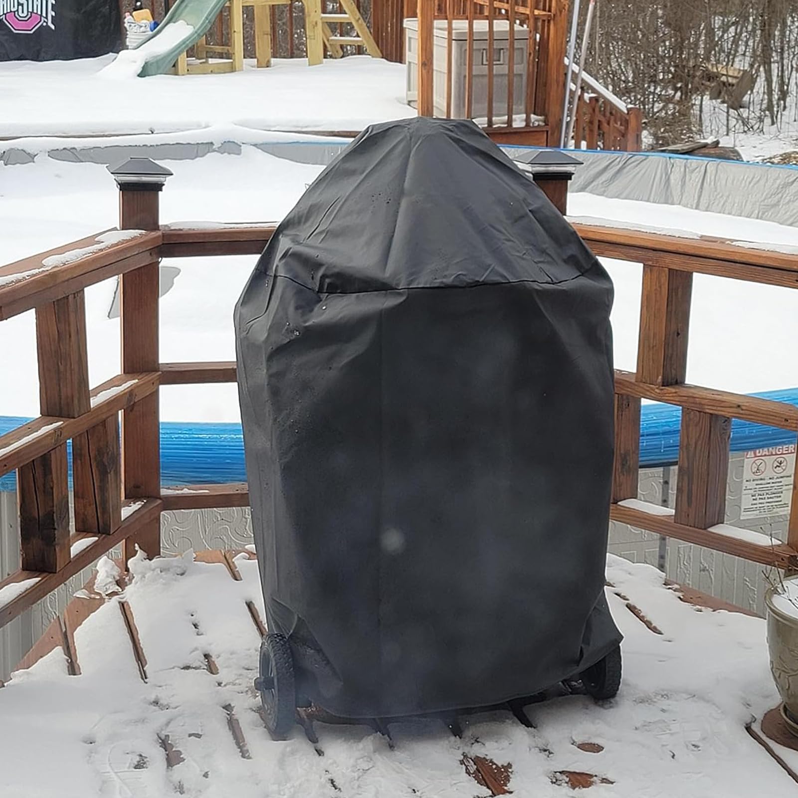 Pokrywa grilla do grilla 6755 Char-Griller Akorn Kamado węgiel drzewny wędzarnia i czajnik premium, do Cuisinart CGG-999, wytrzymała wodoodporna osłona odporna na promieniowanie UV, akcesoria do