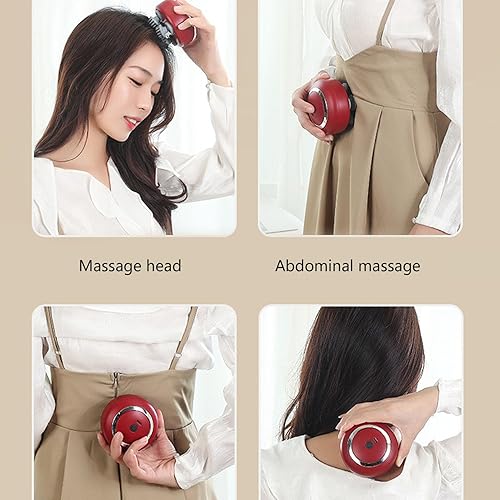 Miniatura 4 de Yosoo Masajeador electrónico recargable para el cuero cabelludo con 3 niveles de fuerza, acupresión de 4 dedos para un cabello limpio y saludable,