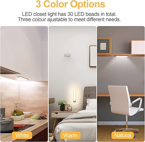 Miniatura 2 de Luces para debajo del gabinete, sensor de movimiento LED de alta calidad para debajo del gabinete, 3 temperaturas de color, luz de armario para