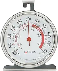 Termômetro de forno de cozinha Taylor 5932, mostrador de 8,2 cm, aço inoxidável, prata