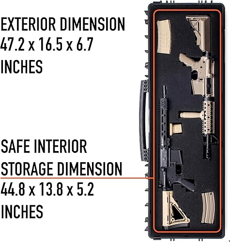 Miniatura 8 de Rifle Case, Mil-Spec, 3 Layer Pick and Pluck Cube Foam 4354.3 in,46 latches,IP67