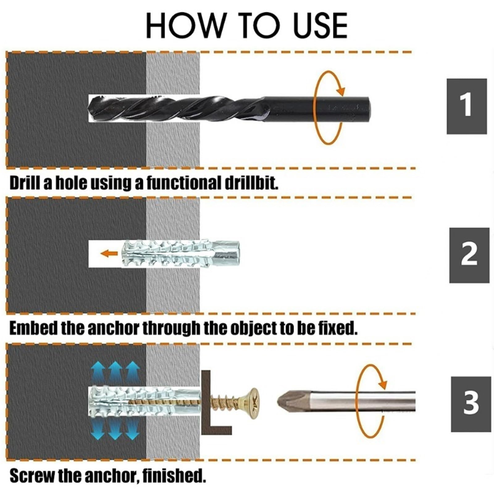 Fisher Tasselli Tubo di espansione da 200/10 set for tasselli for pareti cave for piastrelle for cartongesso con vite autofilettante for bullone perforazione(50 Sets)