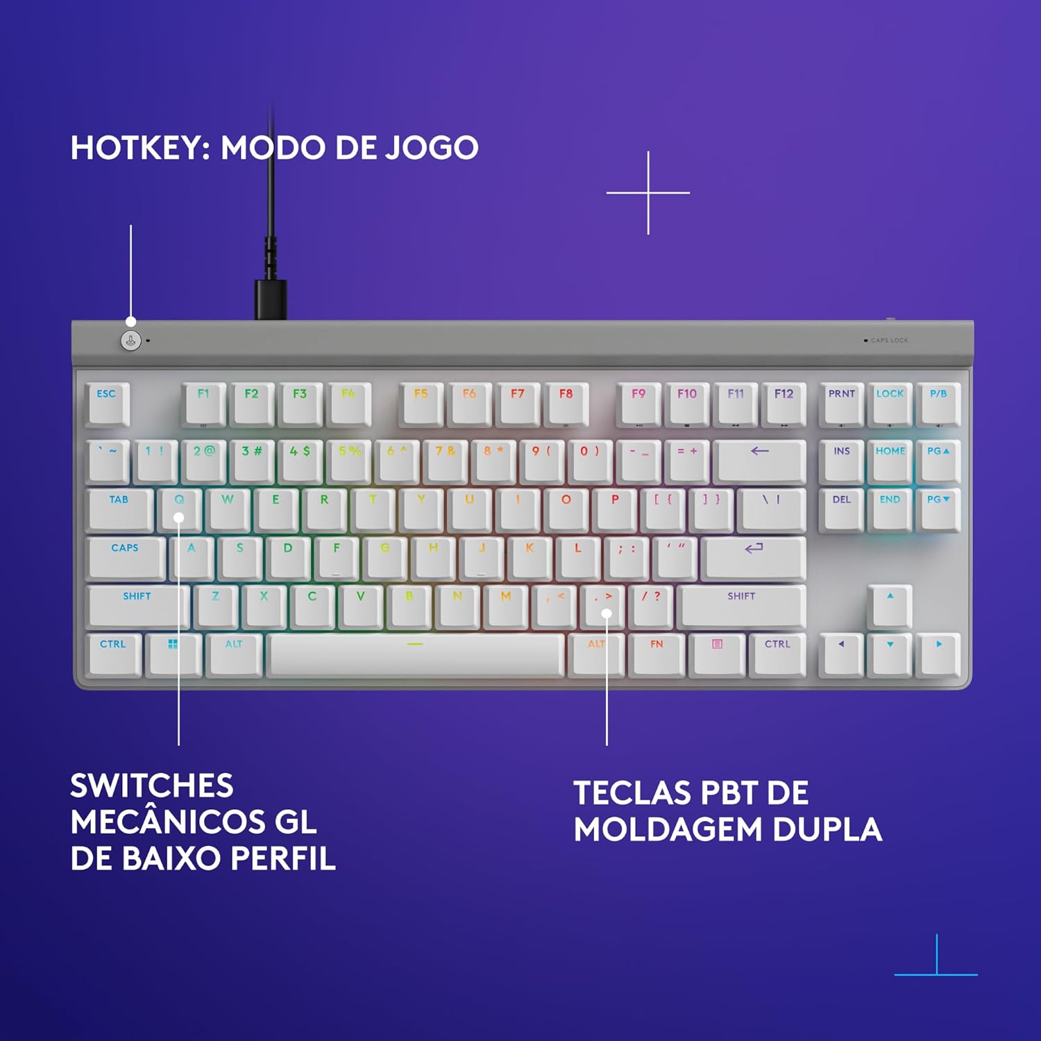 Teclado Mecânico Gamer Logitech G515 com Design TKL, RGB LIGHTSYNC e Switch GL Brown Tactile - Branco 7 71ctLHewBYL. AC SL1500