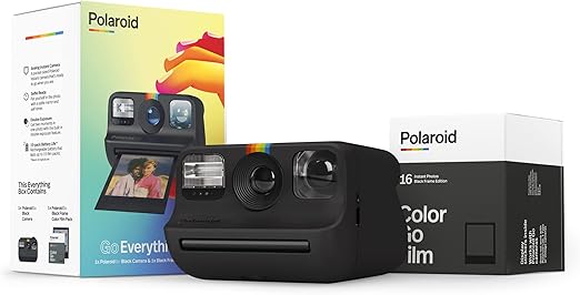 Polaroid Go Everything Box Black Camera and Black Frame Instant Film Bundle (6215)