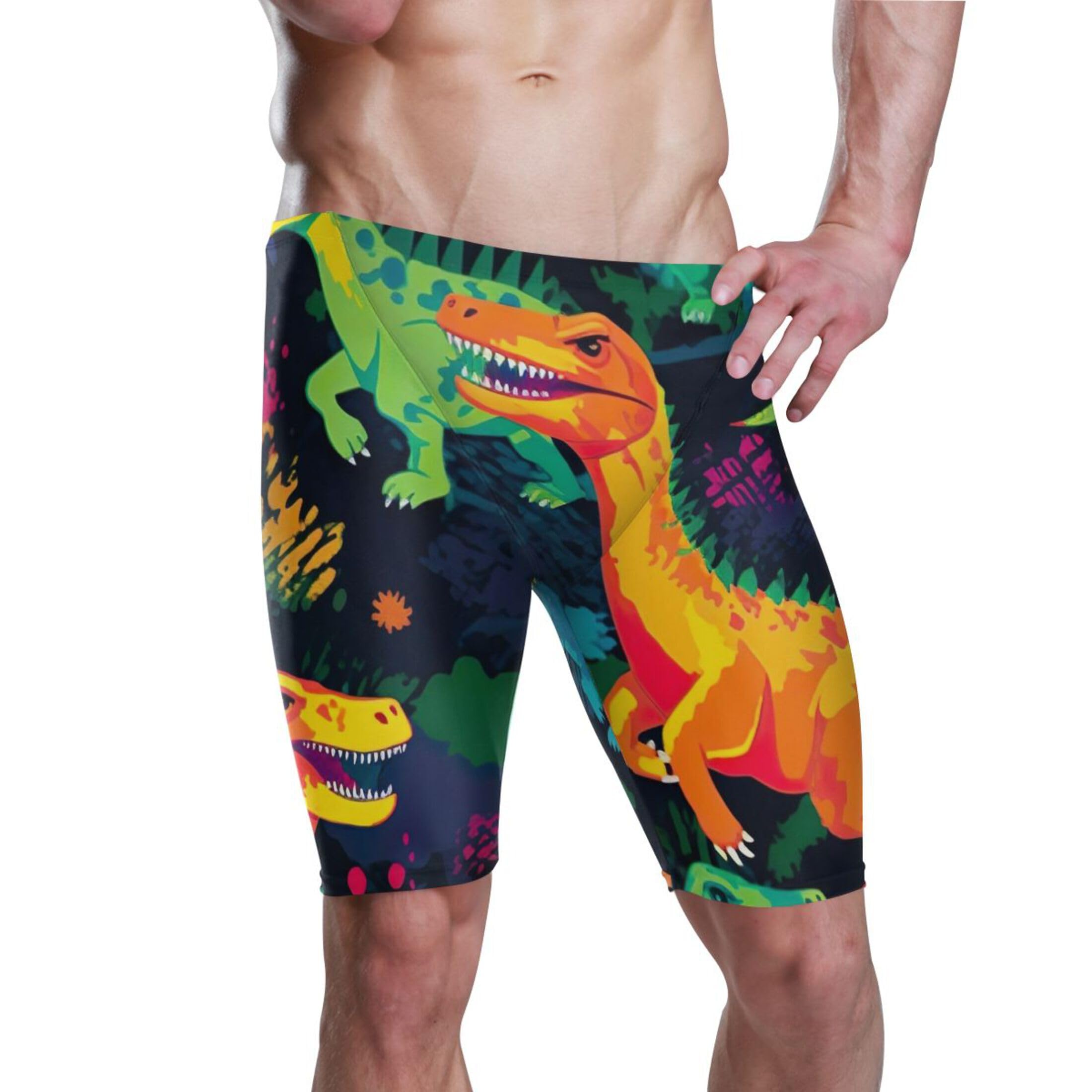 Cute Dinosaur Dino Animal Mens Swim Jammers Swimsuit XL B0401307