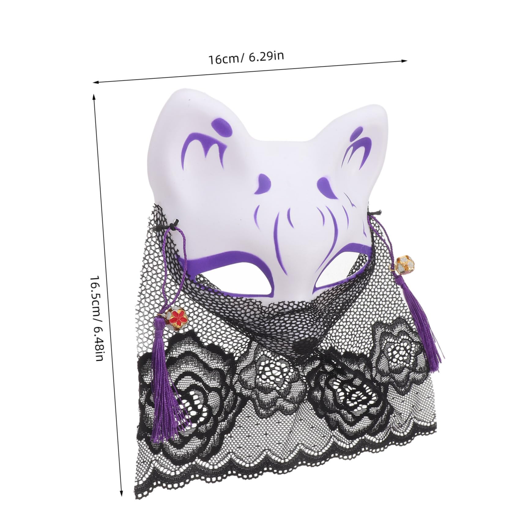 WHAMVOX Unique Fox Mask Half Face Costume Veil for Halloween and Masquerade Parties