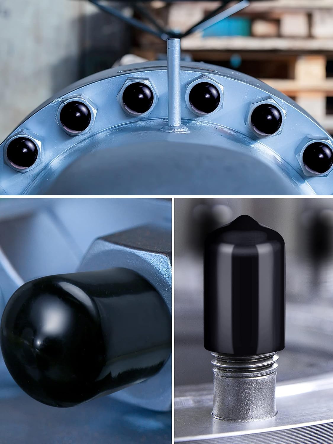 156 Pieces Rubber End Caps Rubber Caps for Screws Rubber Caps for Bolts Rubber Screw Covers Bolt Caps Vinyl Caps Rubber Screw Caps in 9 Sizes from 2/25 to 4/5 Inch (Black)