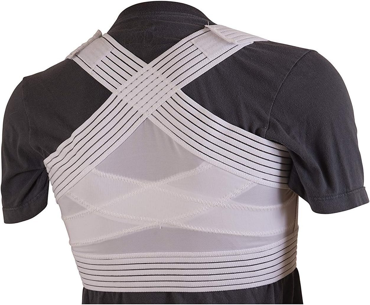 DMI Posture Corrector, Unisex, White, Criss-Cross Foam Bands, Extra Large, 46″ to 48″ Chest Size