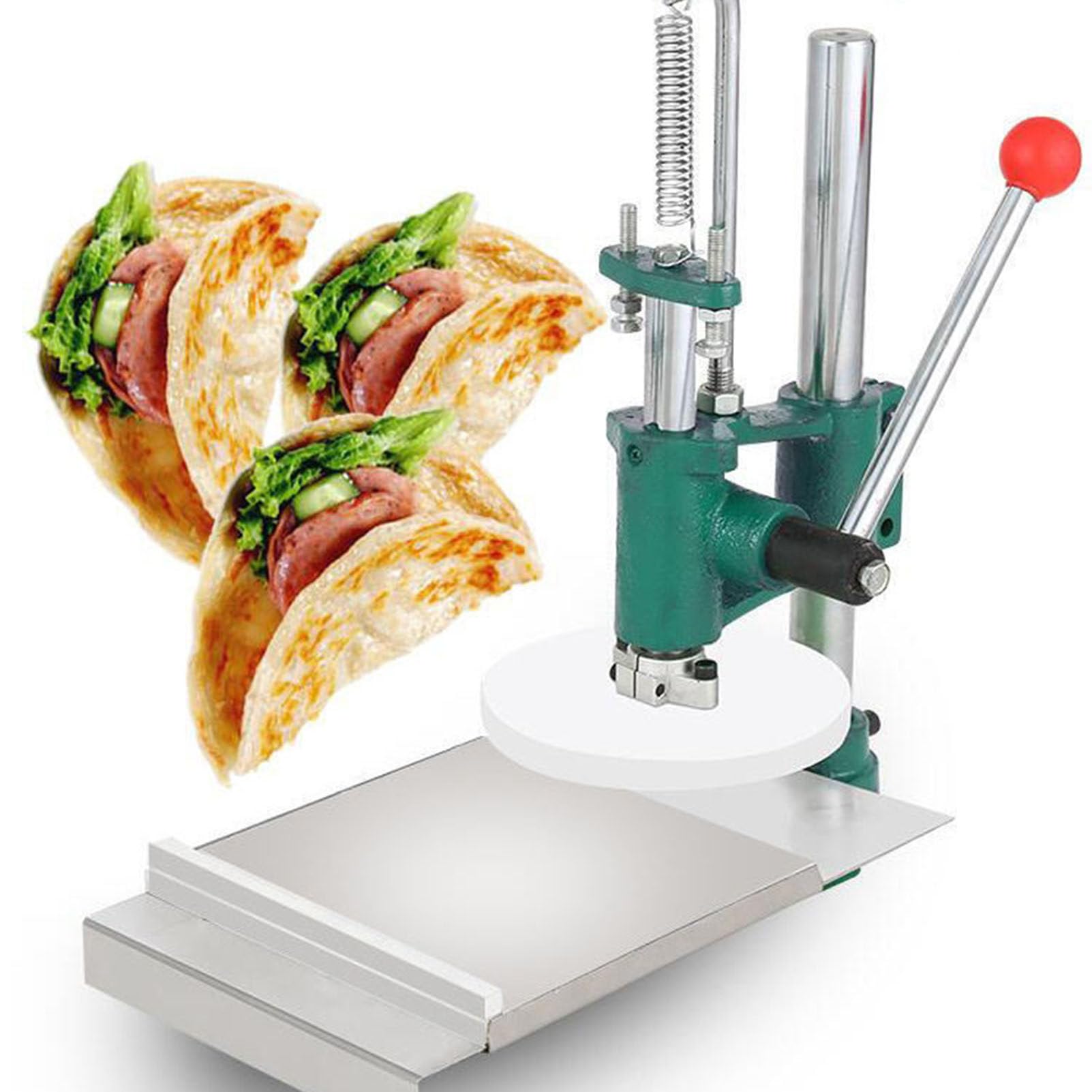 Pressa per impasto, portatile, in acciaio inox, per torte a mano, polpettone, croste di pizza e rotoli morbidi