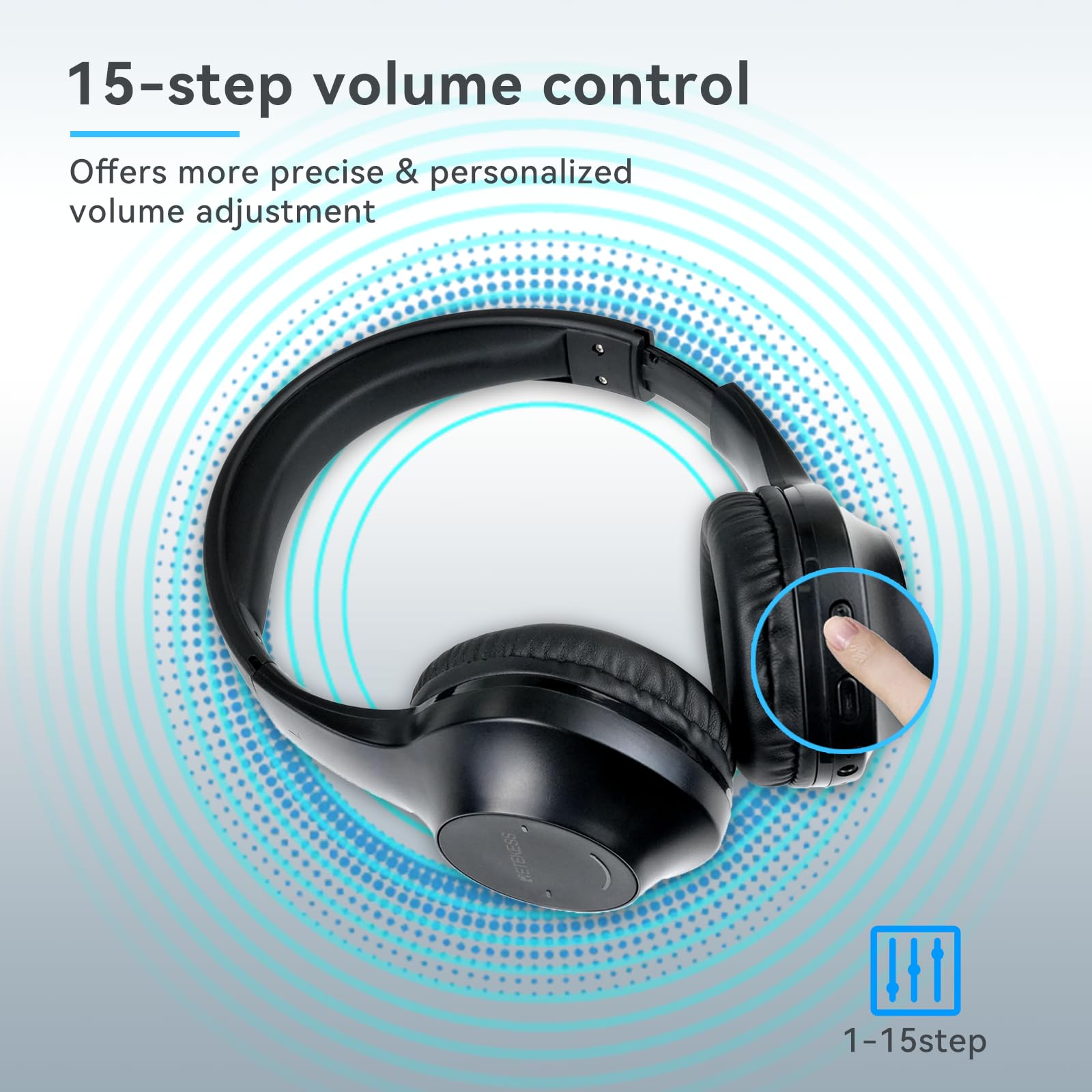 Retekess TR104P Cuffie Radio FM, Pieghevole Cuffie Over Ear, Ricevitore FM, Supporto Ingresso AUX Alimentato a Batteria,Adatto per Studenti che Studiano e si Esercitano