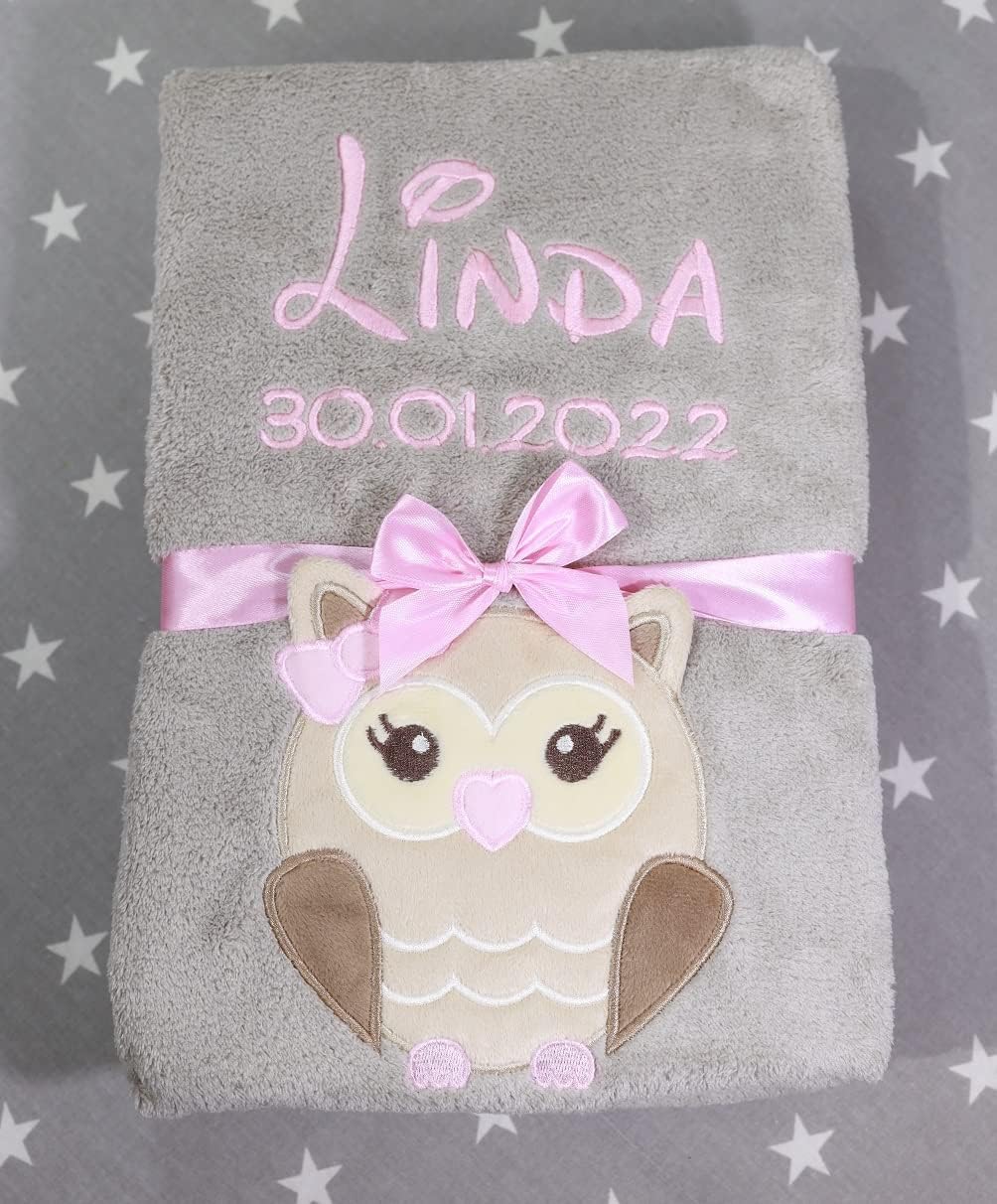 Personalisiert Babydecke Mit Name - Bestickte Kuscheldecke Für Neugeborene