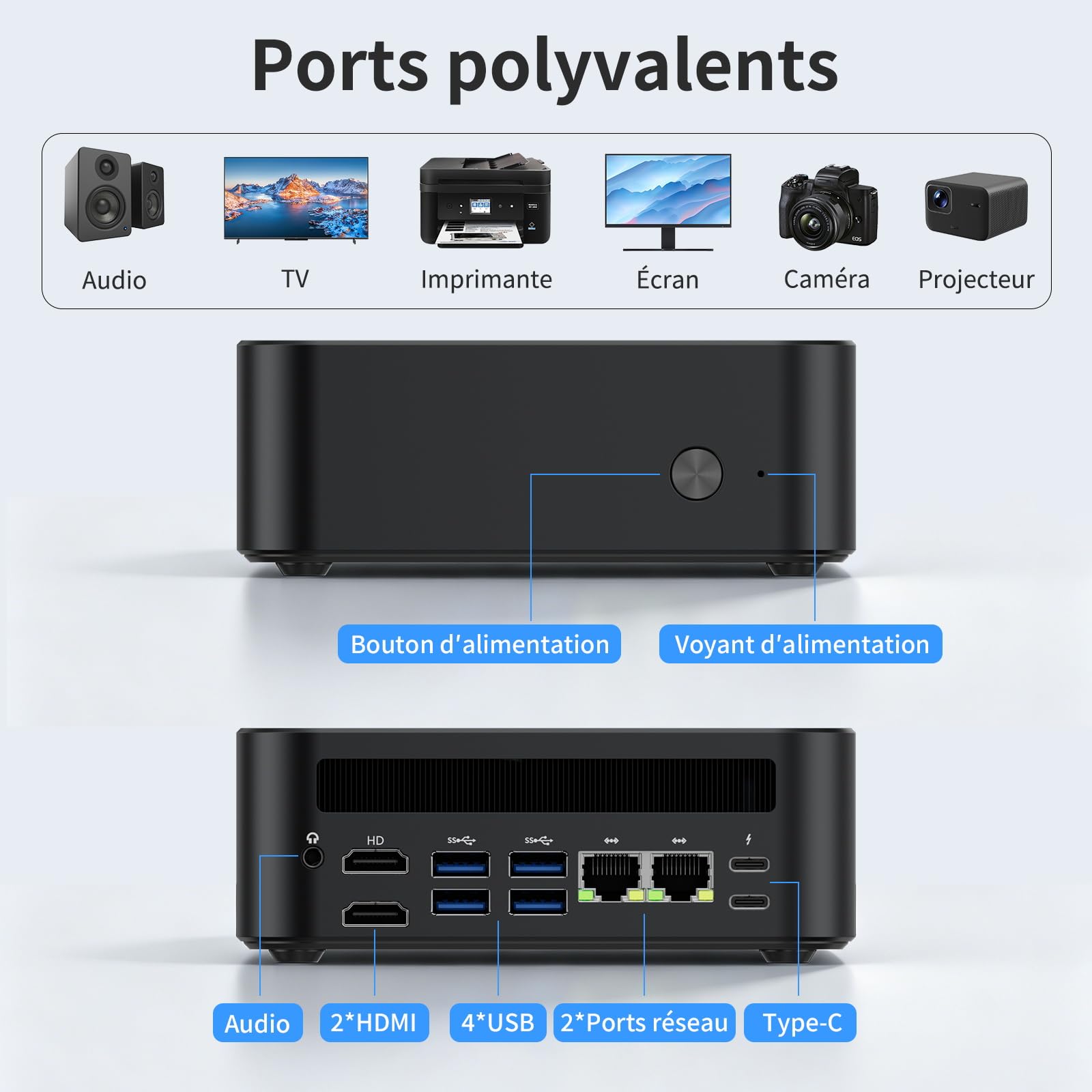 DreamQuest Mini PC Ryzen 5 7430U 16GB RAM 512GB SSD Windows 11 Pro | Desktop Compatto con Radeon Vega 7 WiFi 6 Bluetooth 5.3 USB 3.2 per ufficio e casa