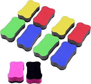 Whiteboard Rubber,10pcs Bone Shaped White Board Eraser Magnetic Whiteboard Erasure Dry Erase White Board Foam Cleaner Rubber Thick Felt Pad Chalkboard Cleansers Wiper for White Board