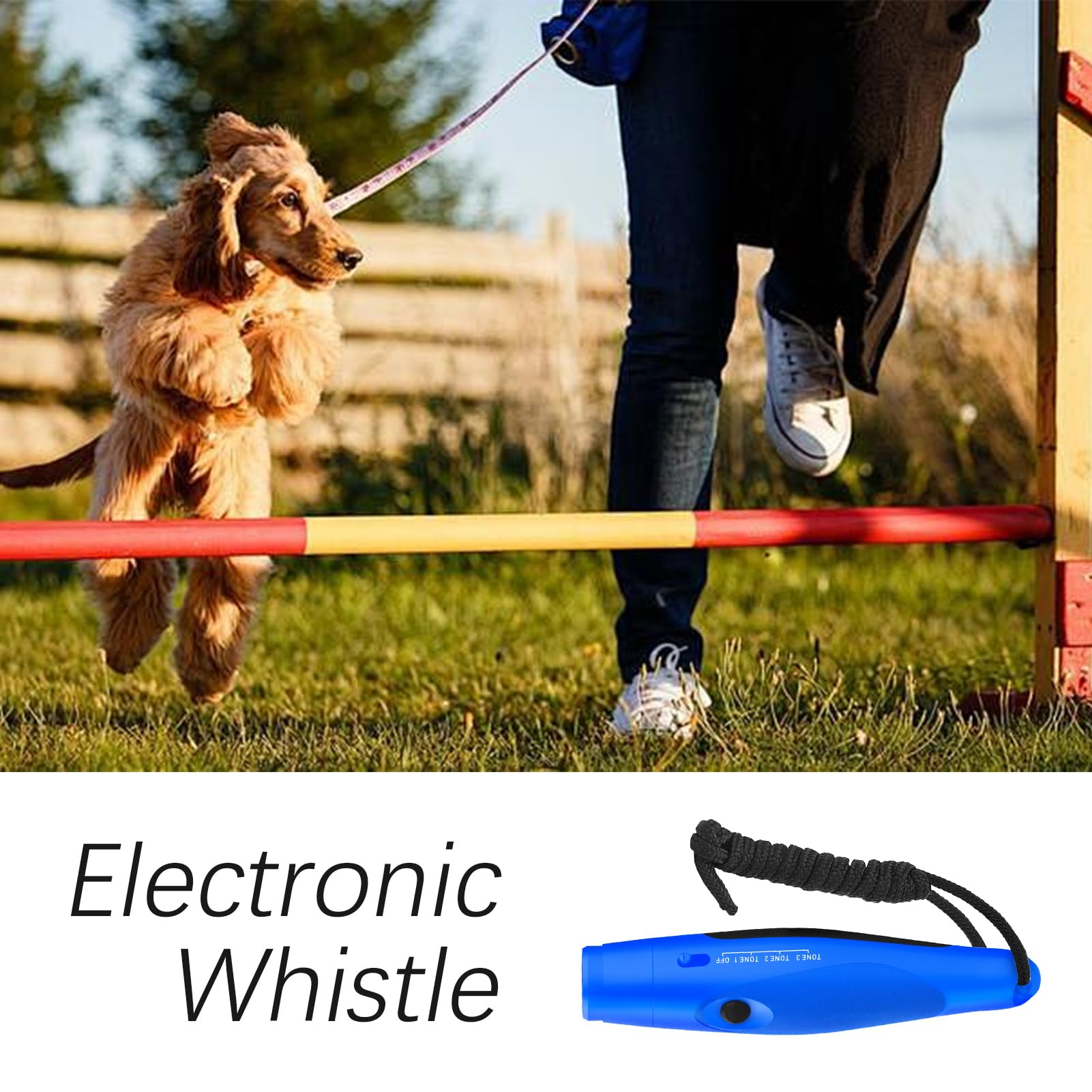 Fischietto Elettronica per Cane | 3 Livelli Di Tono E Volume,Fischio Portatile per Arbitro Sopravvivenza Esterna Classe Cane Escursionismo Campeggio Navigazione