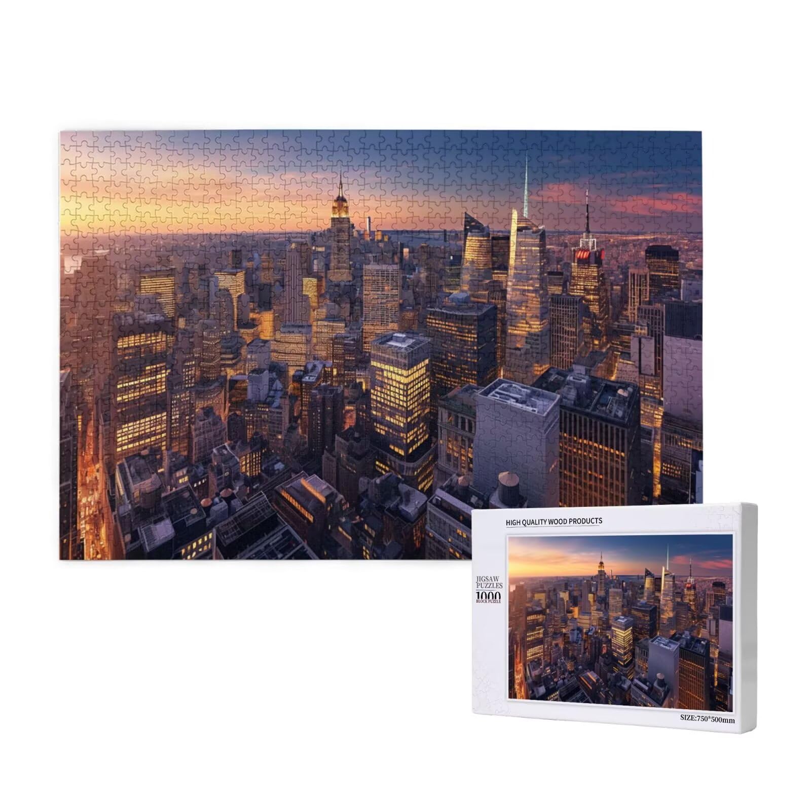 Puzzles Paisaje 1000 Adultos, Puzzle Ciudad con Cajas y Cartel, Juego Clásico de Puzzle Arte para Entretenimiento Adultos, Regalos de Decoración del Hogar para Pasatiempos Creativos de Mujeres 2T-992