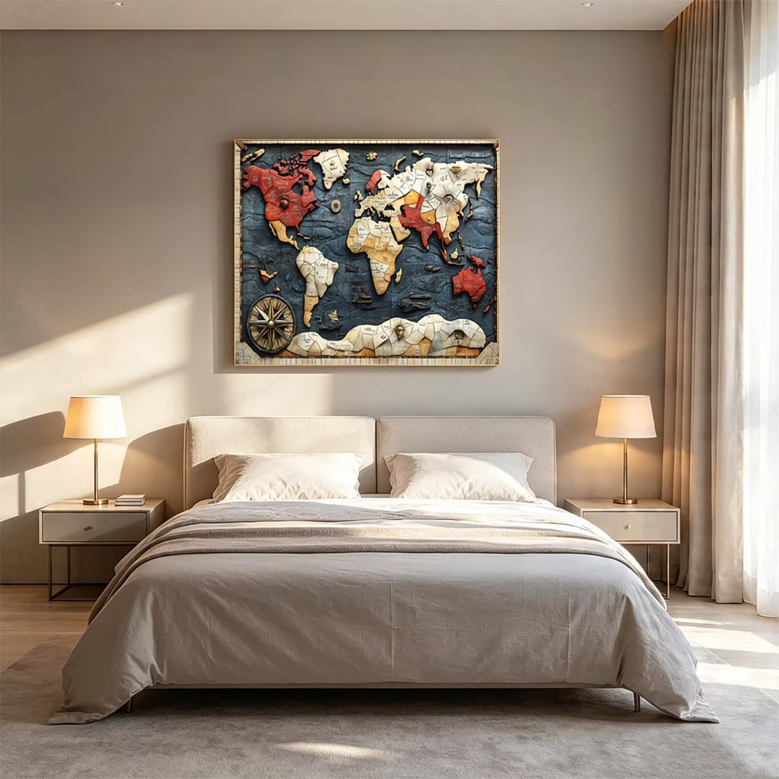 Malowanie według numerów dla dorosłych mapa świata płótno 70 x 95 cm ZSHS