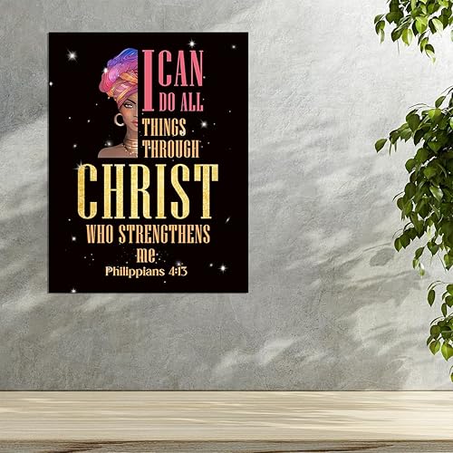 Miniatura 6 de Decoración de pared con versículos bíblicos inspiradores, I Can Do All Things Through Christ Who Strengthens Me Philippians 413, póster impreso en