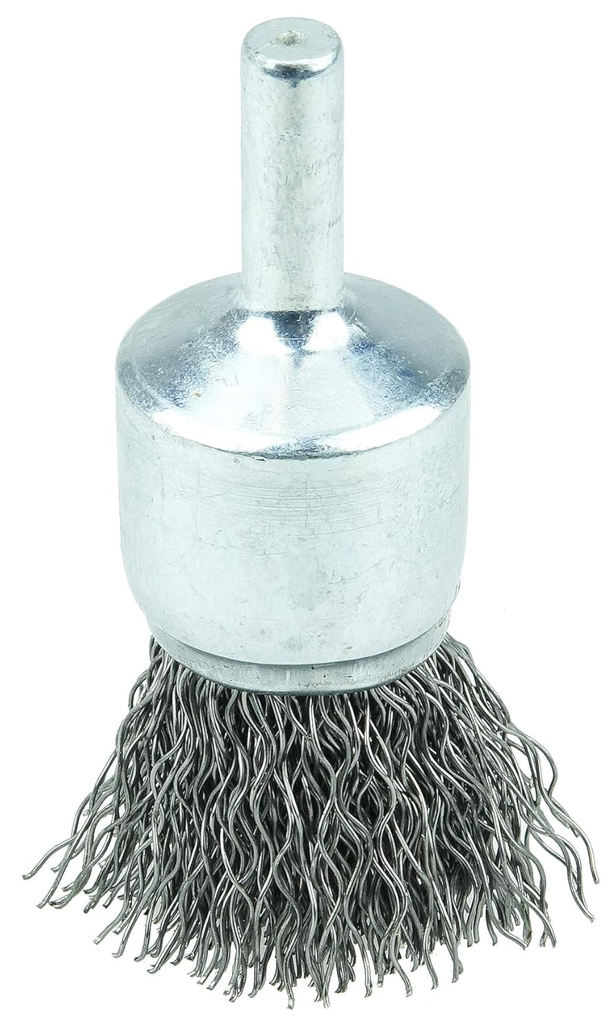 Weiler 10019 3/4" Crimped Wire End Brush, .014" Stainless Steel Fill, Made in the USA