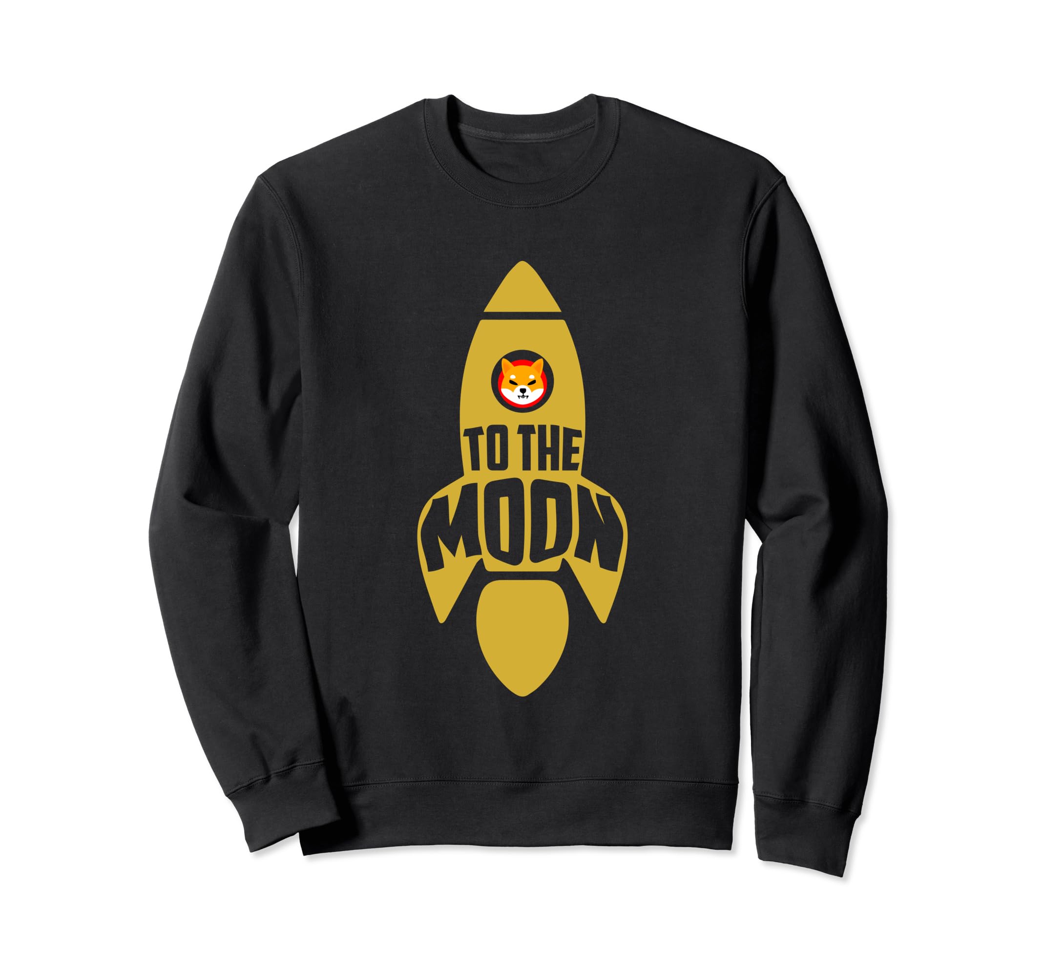 Shiba Inu To The Moon Rocket Launch Funny Crypto Coin HODL Sweatshirt, Black
