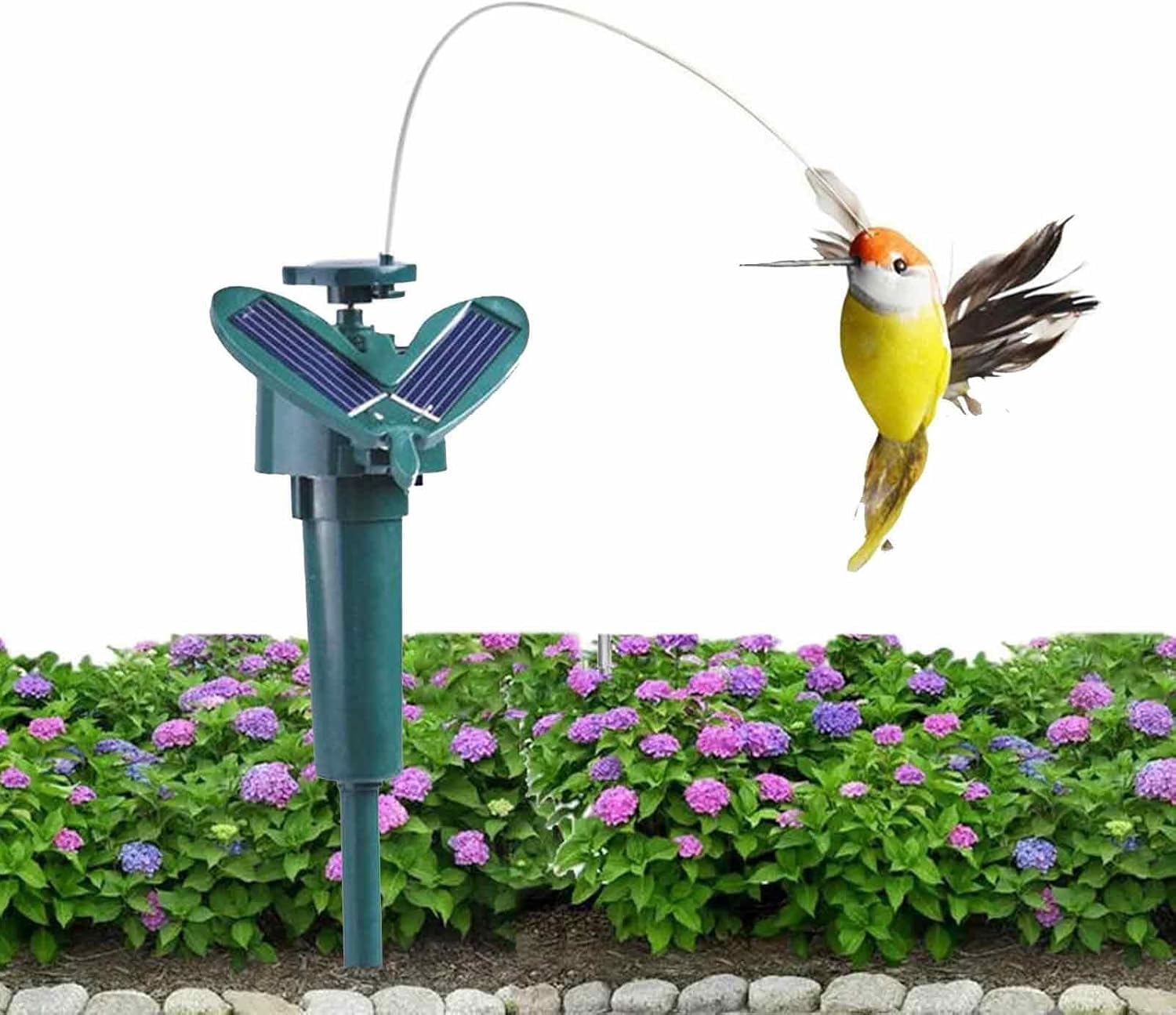 Parssufy 1 Pcs Solar Hummingbird Garden Stake Waterproof Outdoor Garden Decor, Battery & Solar Powered Fluttering Bird for Yard, Lawn, Patio, Pathway Decoration (1, Hummingbird)