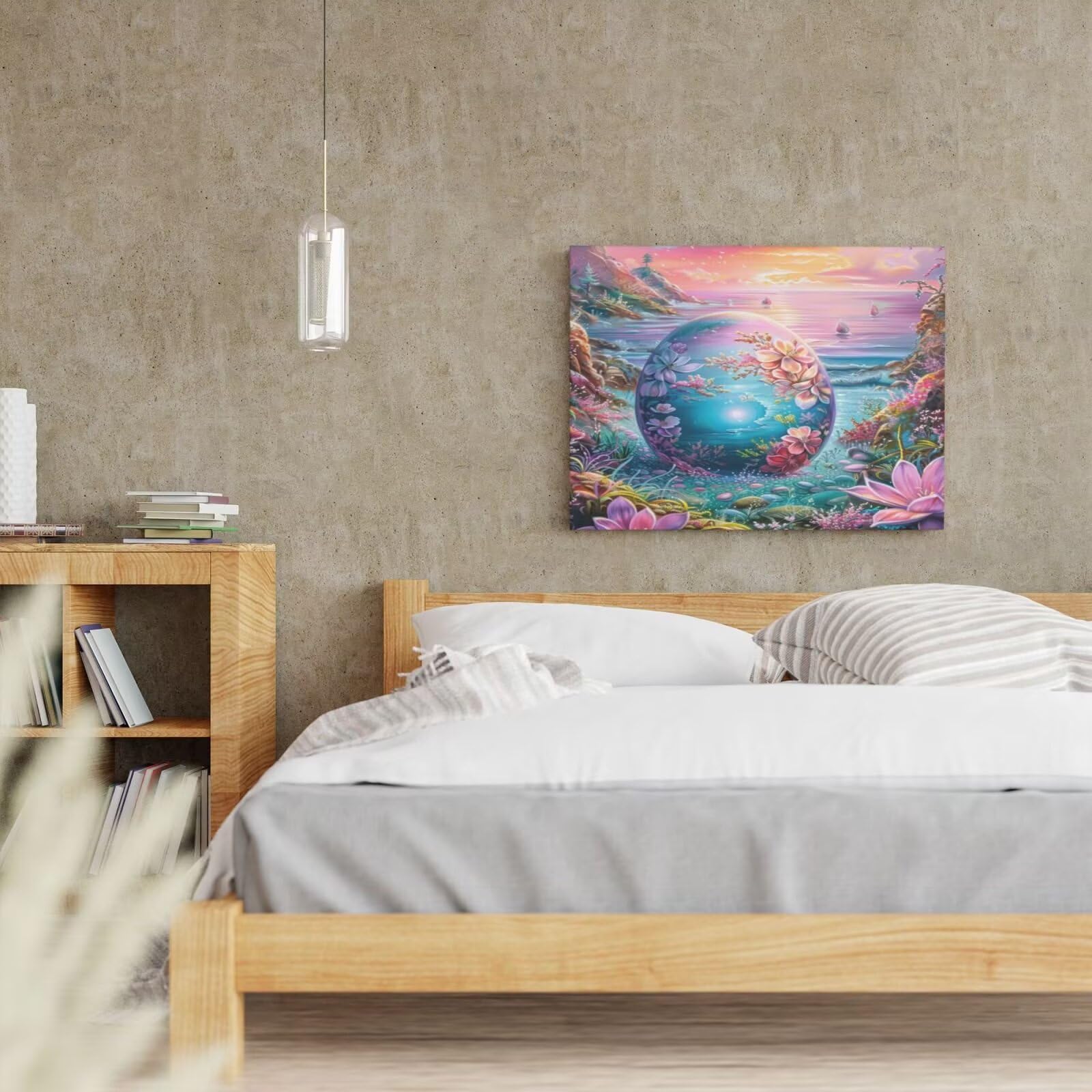 Kit per pittura con numeri per adulti, uovo misterioso, pittura di mare con numeri per principianti, pittura acrilica con 6 pennelli, pittura a olio per decorazione da parete (95 pezzi)
