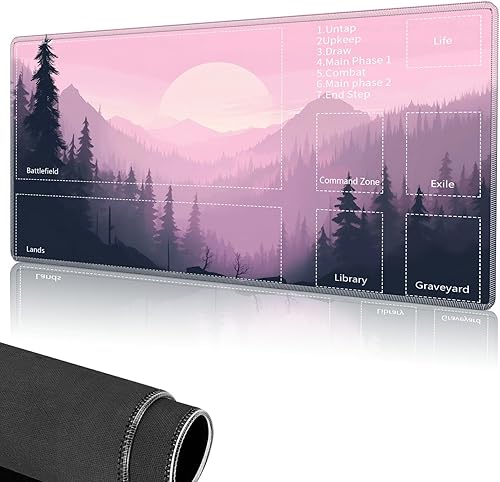 Tapete de juego para MTG, tapete de juego de cartas cosido con zona mágica para juegos de cartas MTG, tapete de juego de cartas de 24 x 14 pulgadas,