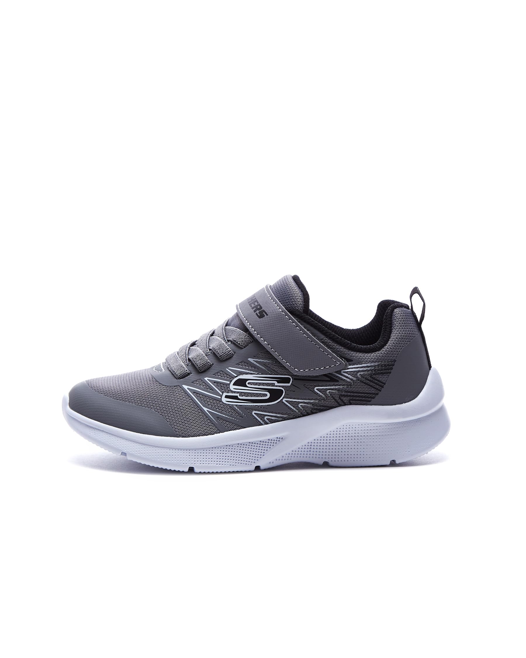 Skechers Jungen Microspec Texlor Sneaker, Gray Textile Black Textile Trim, 37 EU