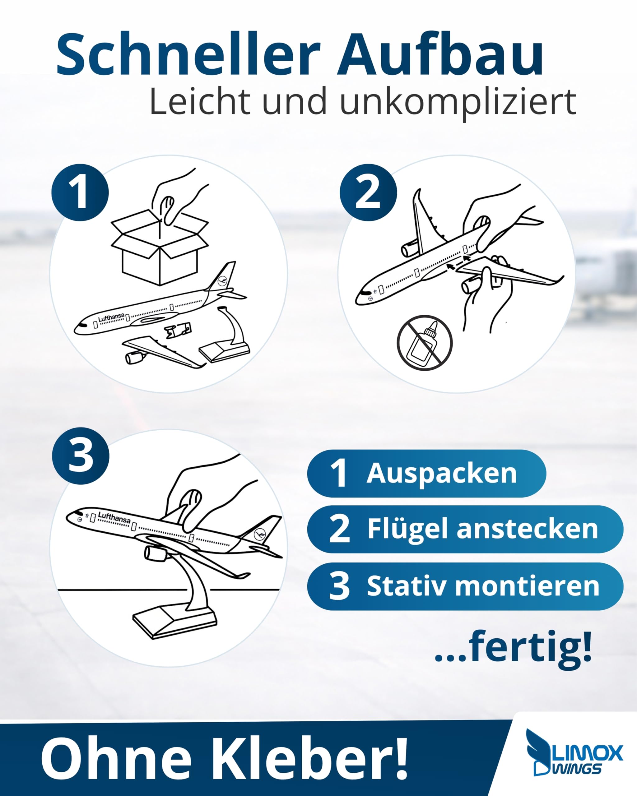 Limox Lufthansa Airbus A350-900 D-AIXI – Modellflugzeug 1:200 I Offiziell Lizenziertes Flugzeugmodell mit Standfuß für Sammler & Luftfahrtfans I Detailgetreue Flugzeug Deko für Vitrine, Büro & Regal