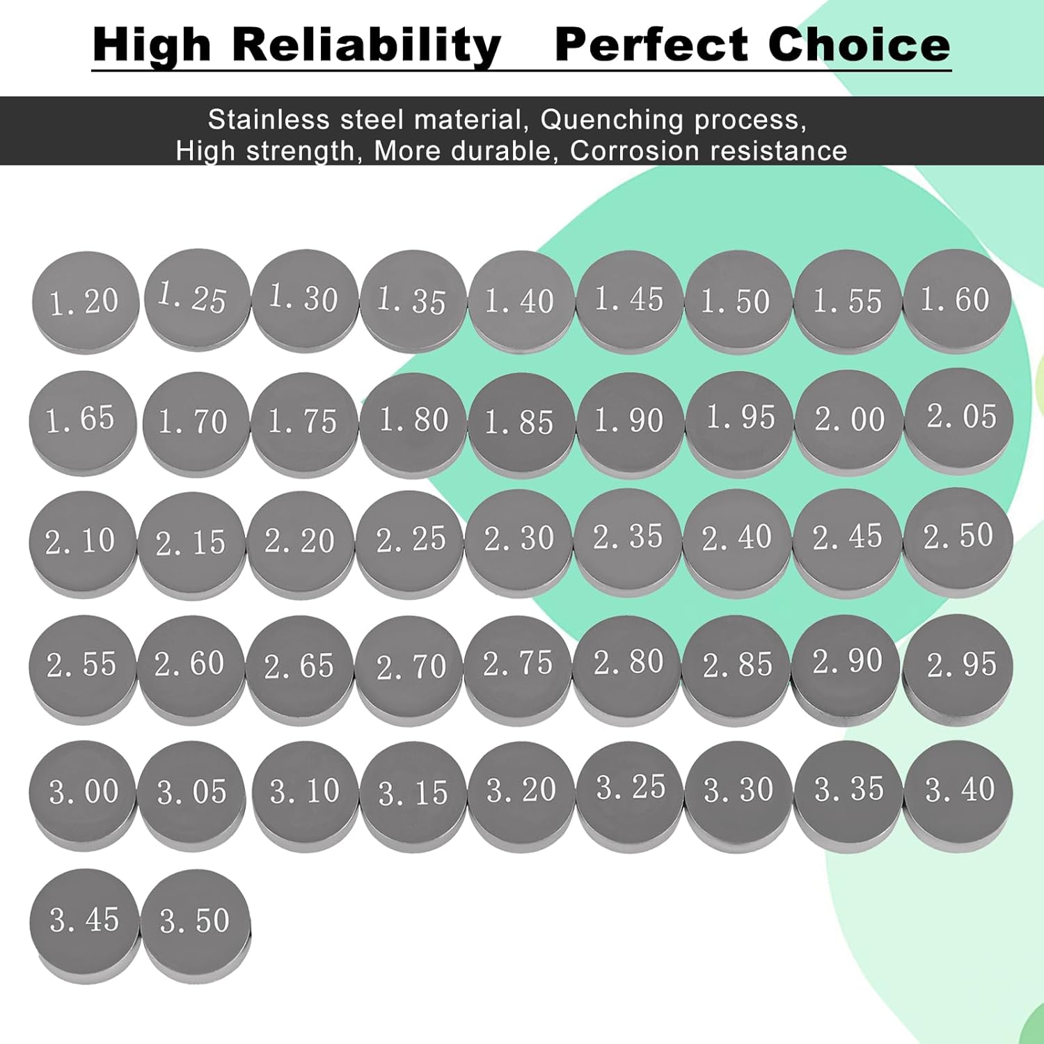 7.48mm Adjustable Valve Shim Kit for Honda CRF250R 2004-2017 / NPS50 Ruckus 2003-2014/Yamaha YZ250F 2001-2012/ Kawasaki KX250F 2004-2012/KLX300R 1997-2005/Suzuki GSX-R750 1993-2011(47PCS)