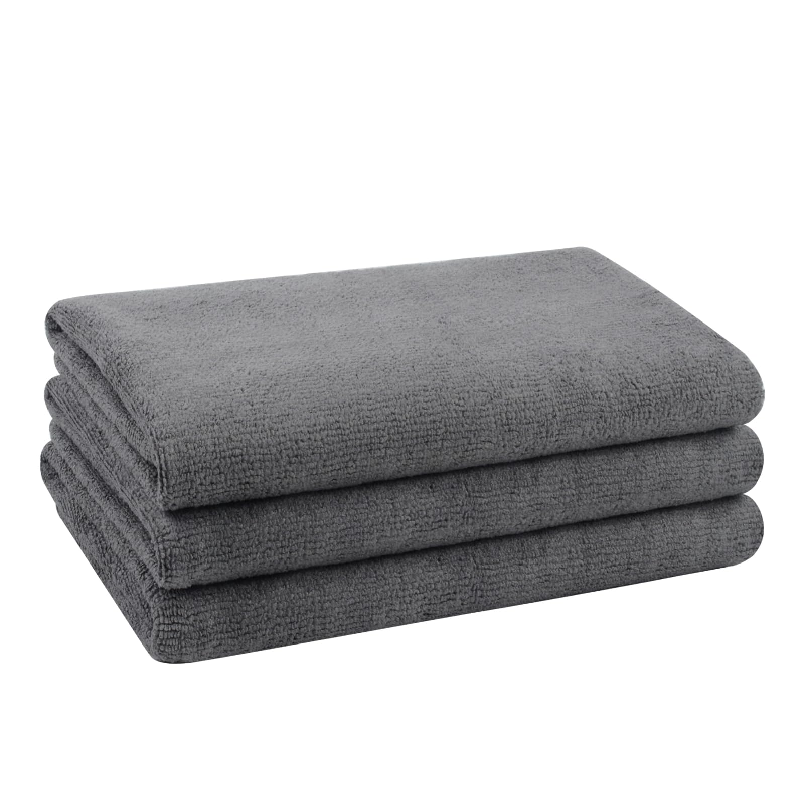 VIVOTE Microfiber Hand Towels, Soft, Absorbent, Quick-drying, Super-lightweight, Hand Towels for Kitchen, Bathroom, Sport and Travel, 40 x 70 cm, Black towels, 3 Pieces