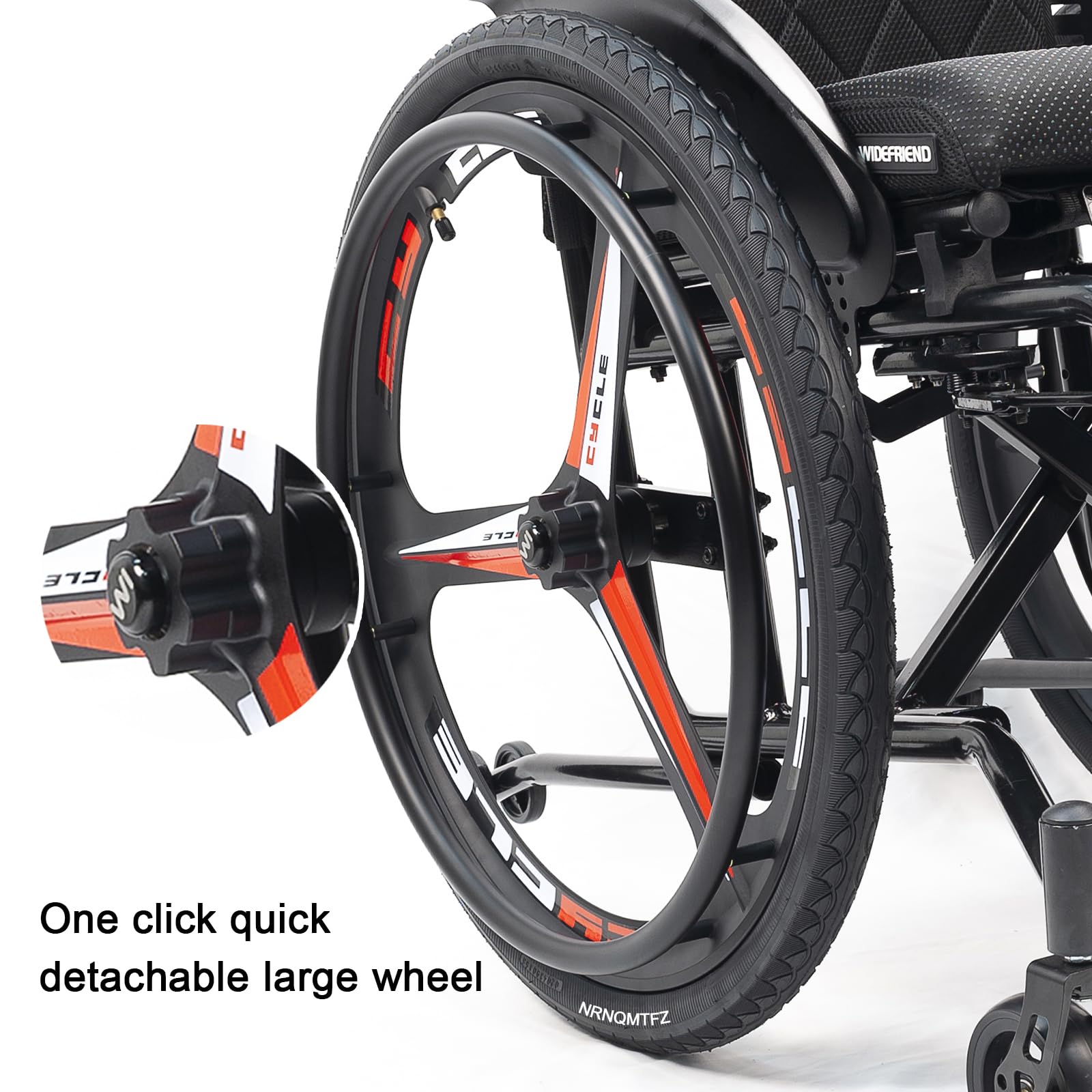 Sedia a Rotelle Sport All'Aria Aperta, Sedia a rotelle pieghevole Super-leggera da transito in alluminio,Carrozzina disabili ad autospinta con freno a mano,carico 100 kg(Seat width 40cm/15.7in,Black)