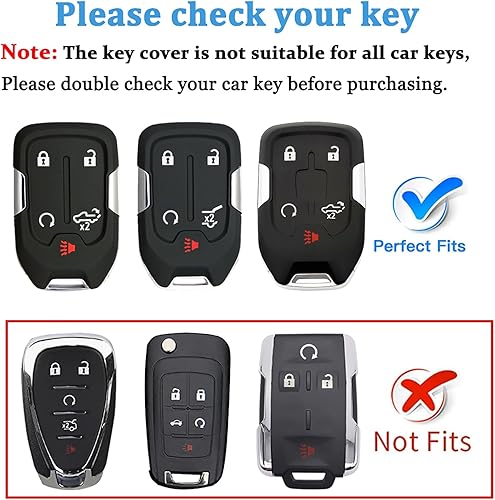 Miniatura 2 de Funda para llavero GMC para Chevy Silverado GMC Sierra 1500 2500HD 3500HD 5 botones TPU Key Fob Case Shell