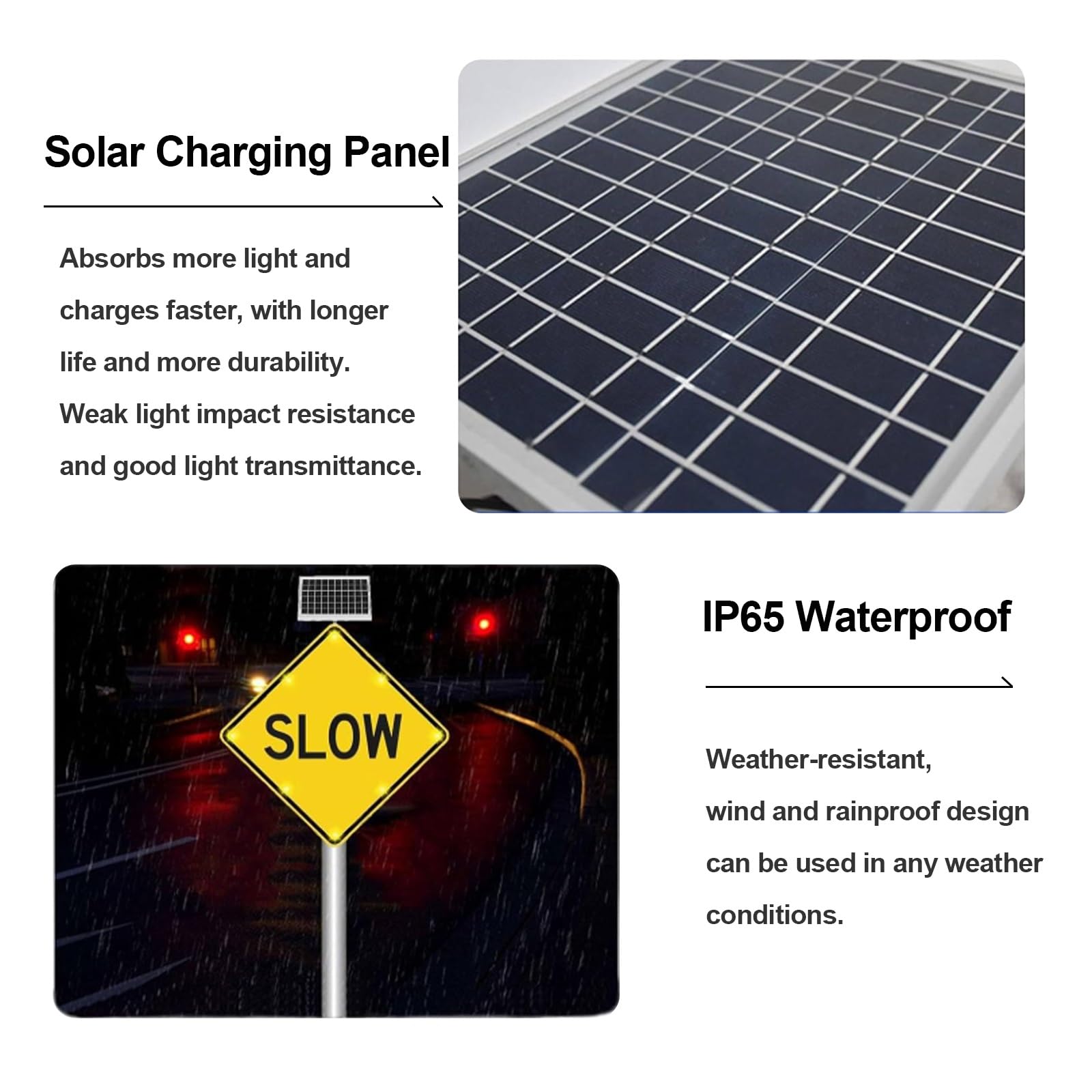 Segnali D'avvertimento Alimentati Solari Della Strada Pedonale con Luce Lampeggiante del LED, non Richiede Cablaggio, Utilizzare All'interno Dell'area Dello Stabilimento