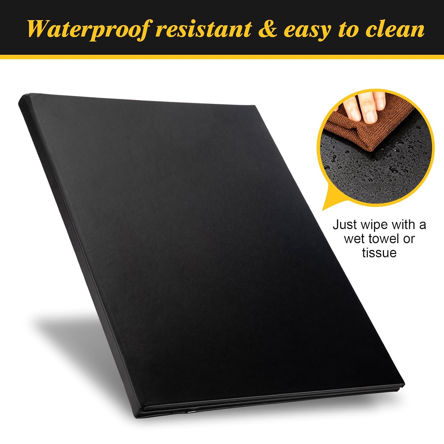 LED Menu Covers 8" x 10.5" LED Backlit Light Double Panel Menu Holder PU Leather Folder Fits Paper for Restaurant Hotel Club Bar Wine(1 Pack)