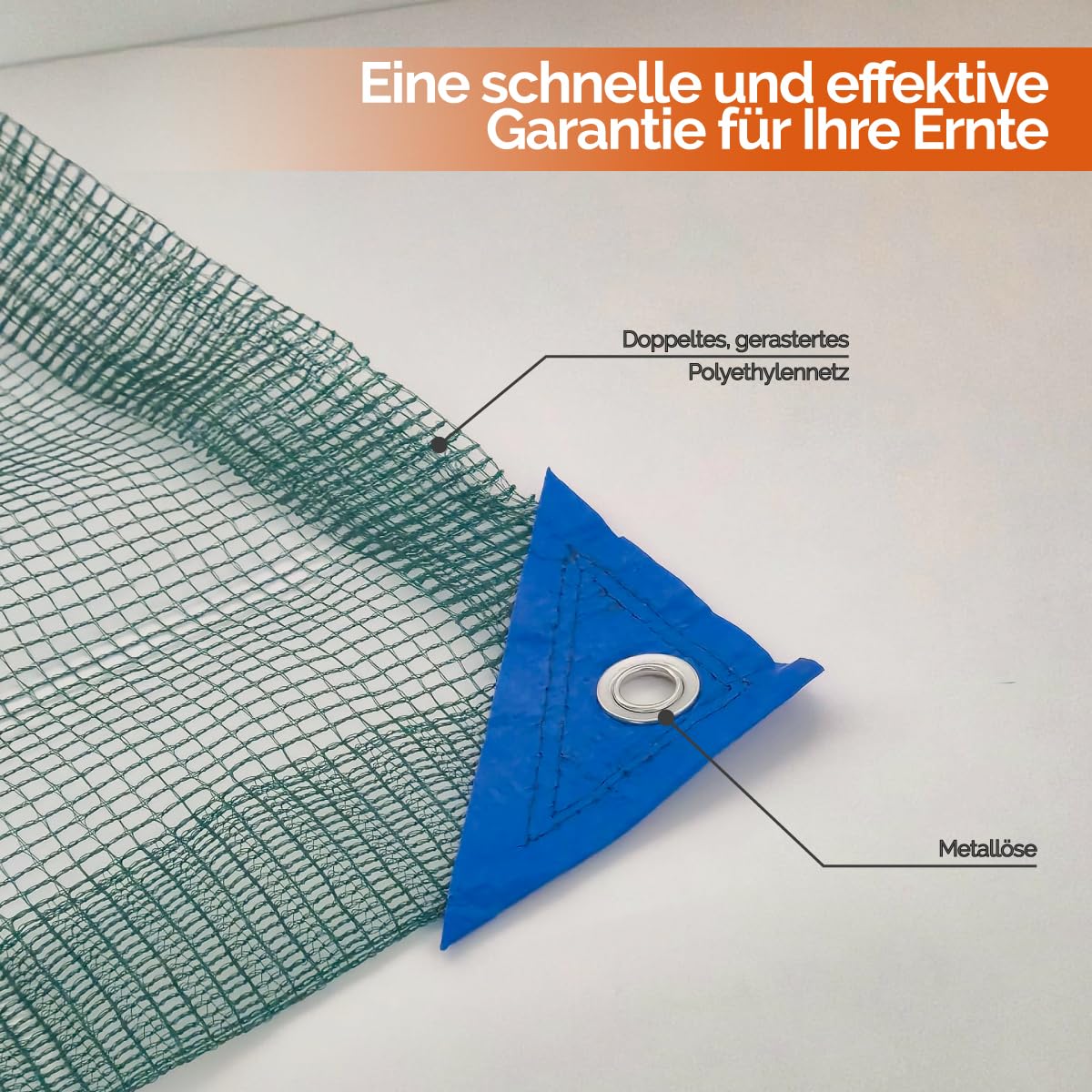 Linxor – Erntenetz für Oliven oder andere, mit Ösen und Baumstammöffnung – 6 x 6 m