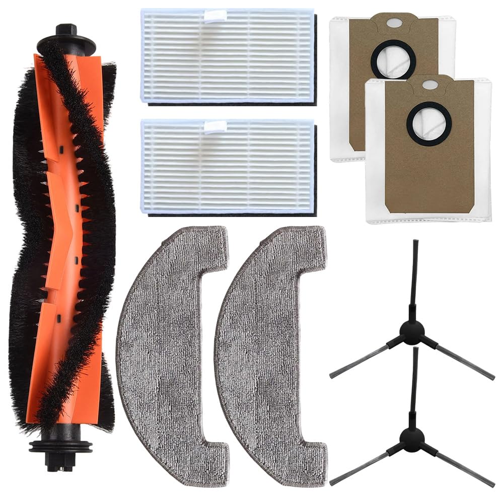 Vacuum Replacement Parts Kit For MONSGA for MS1 MAX Robot Vacuum Cleaner Accessories Includes Main Brush/Side Brush/Filter/Mop Cloth/Dust Bag