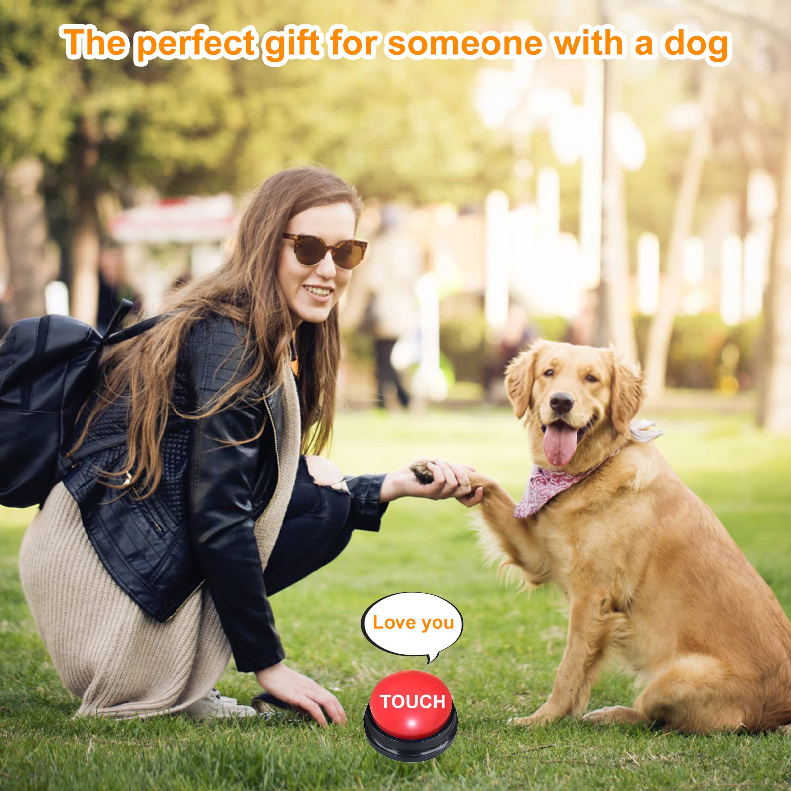 TNSLAND Pulsanti per Cani Parlanti e Allenamento - Giochi Interattivi, Buzzer Button - Confezione da 4