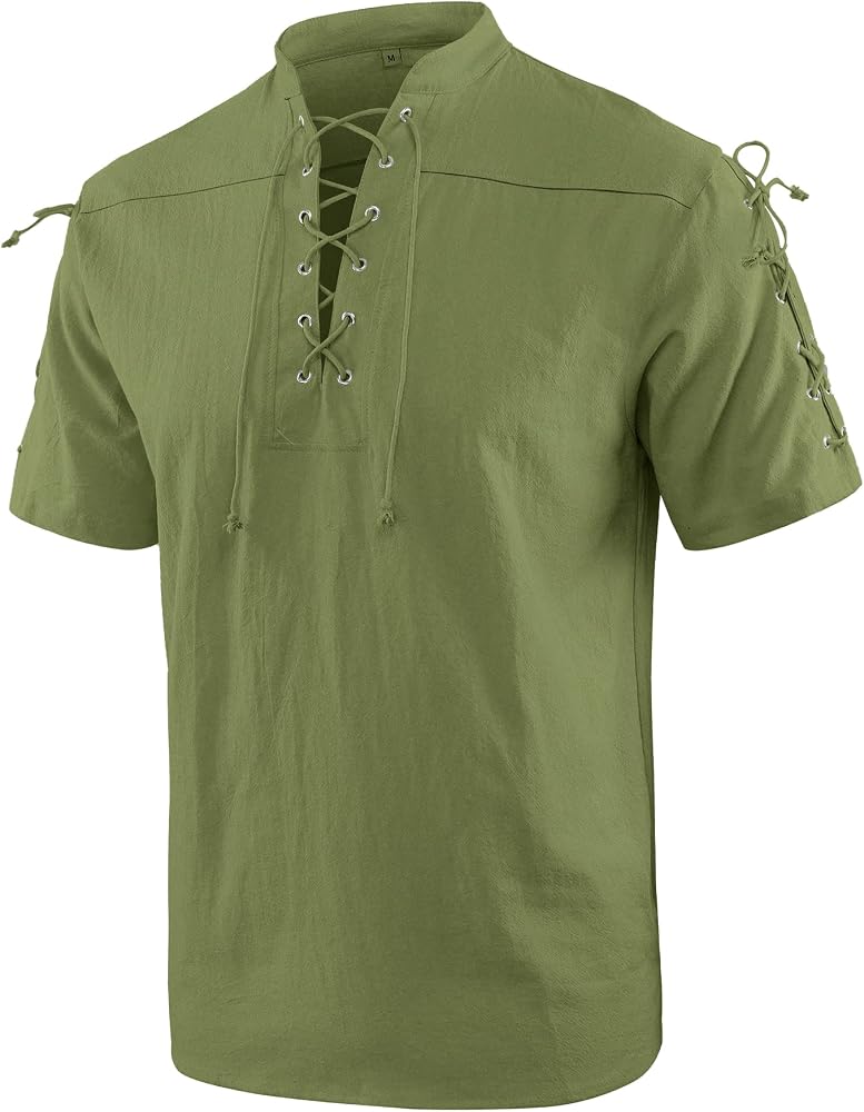 Runcati Camicia Da Uomo Medievale Steampunk Pirata Costume