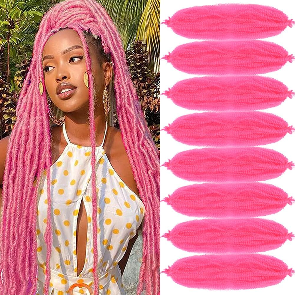 Amazon.com : Pink Braiding Hair 8 Packs Springy Afro Twist Hair