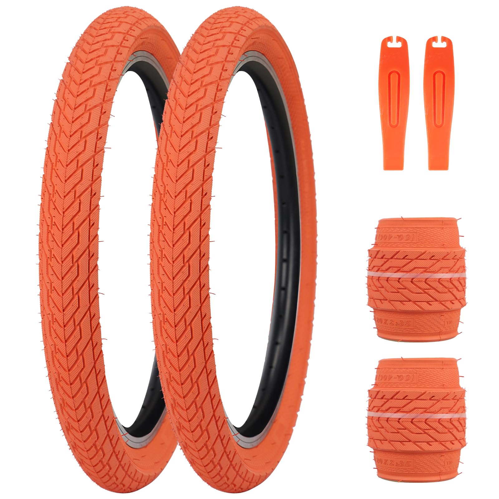 ZUKKA Set Paar Fahrradreifen 20x 2,35 Zoll Faltbar Reifen 30 TPI Fahrrad Mantel Ersatz für Mountainbike BMX Freestyle Kids Bike Cruiser Bike Faltrad