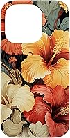 Vista 17 de Hawaiian Tropical Design Yellow Red Hibiscus Plumeria Case for iPhone 16