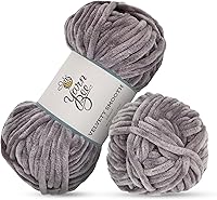 Vista 21 de Yarn Bee - Ovillo de hilo voluminoso para ganchillo y tejer, madeja de hilo suave, 80 yardas de hilo 100% poliéster para tejer mantas, sombreros