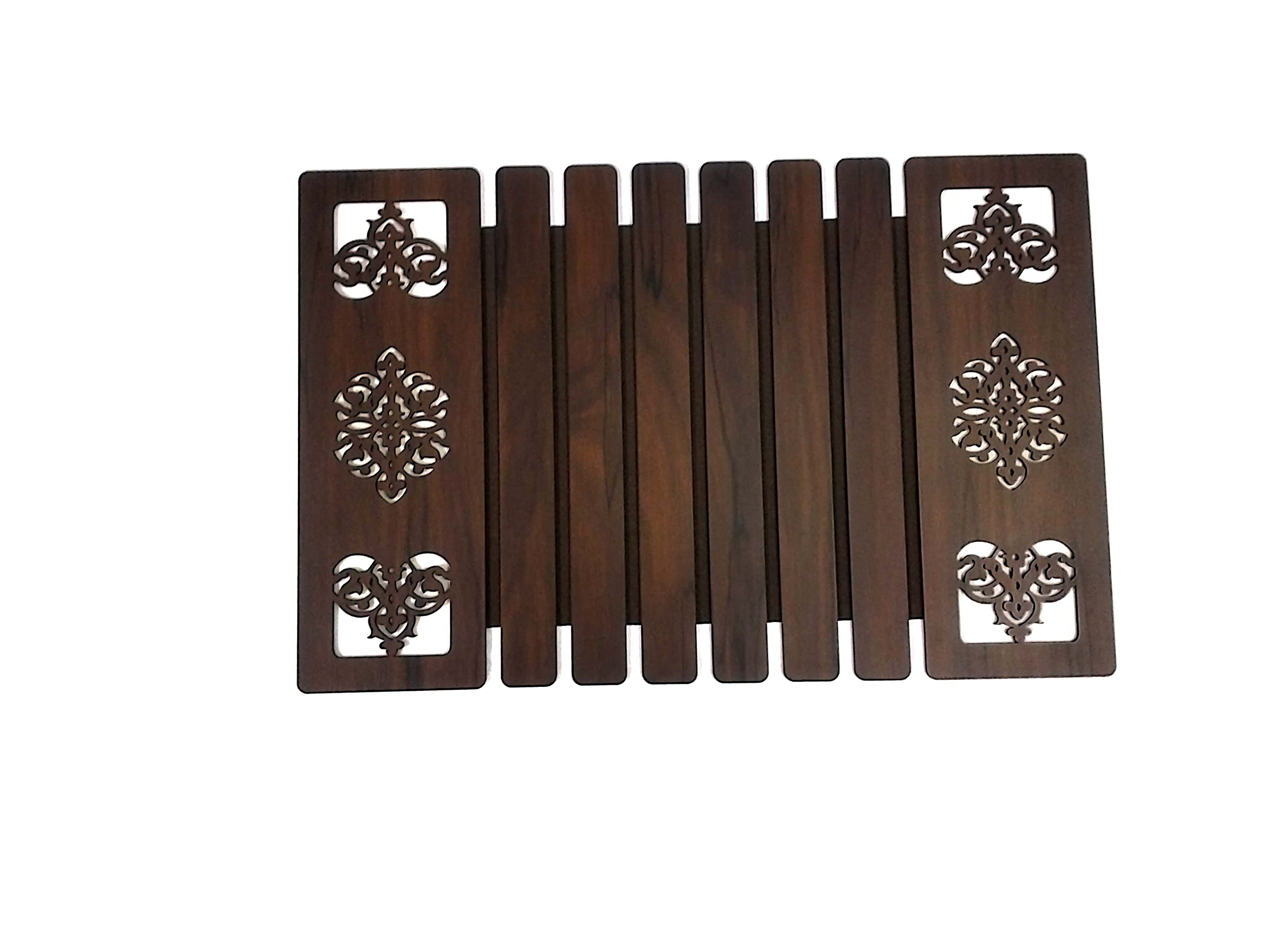 Solid, Sunder, Sasta Unique Design Wooden Foulding Table Mats for Dining Table Set of 6 (11.5 X 17.5) (Brown)-picture-12