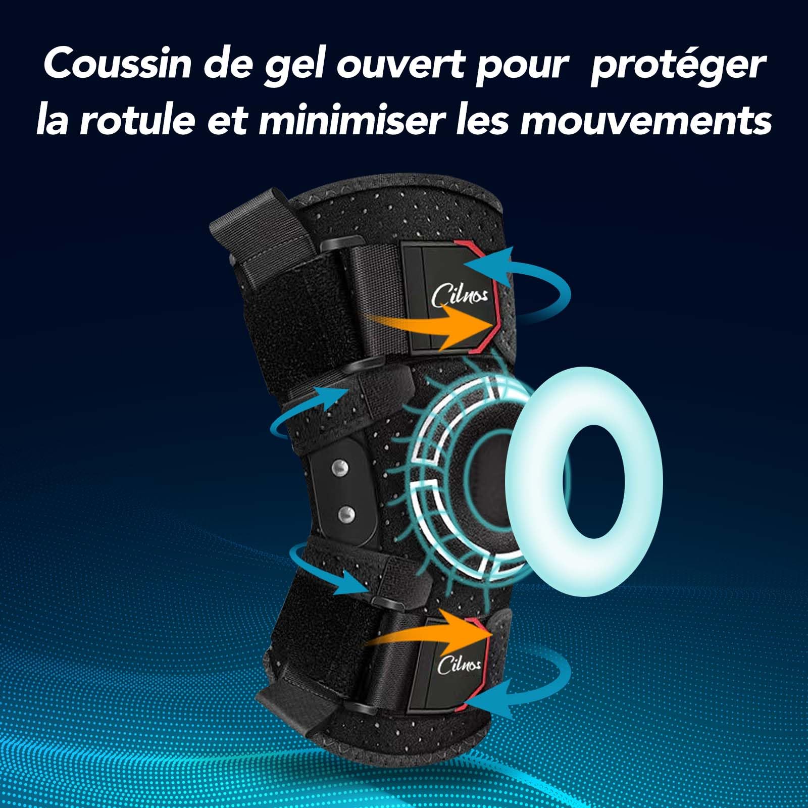 Attelle Genou, Genouillere Arthrose Genou avec Stabilisateurs Latéraux Amovibles, Genouillère pour Soulagement de Douleur, Arthrite - Homme et Femme (M/L/XL)