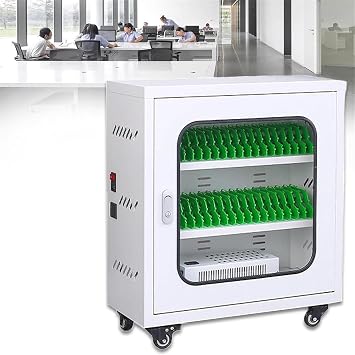 Cell Phone Charging Stations 12-60 Slots Cellphone Charging Station W/Wheels & Combination Lock,Rechargeable Phones Locker Secure Phone Cabinet,40Slots