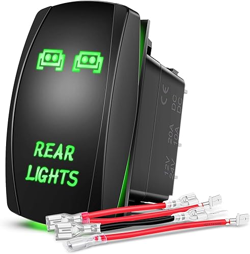 Vista 39 de Nilight Luces LED POD, interruptor basculante, barra de luz LED, 5 pines, interruptores de encendido/apagado láser 20A/12V 10A/24V con cables