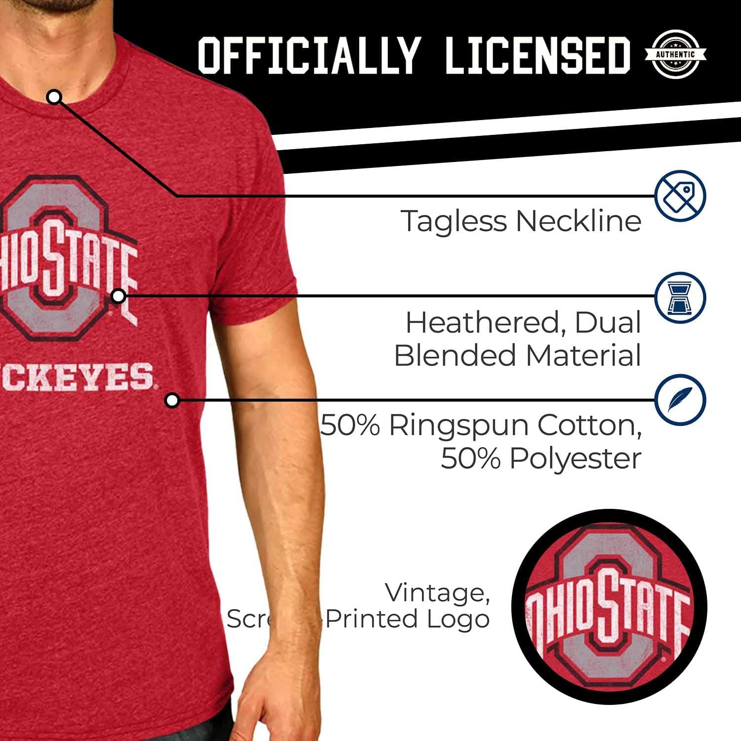 Campus Colors Adult MVP Heathered Cotton Blend T-Shirt - Logo Tshirt - Made from Ringspun - Comfort and Versatility - Image 3