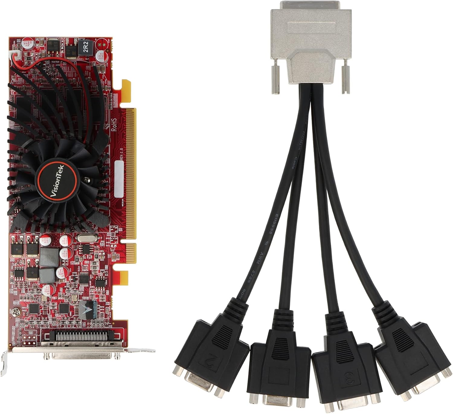 VisionTek Radeon 5570 SFF 1GB DDR3 4M VHDCI VGA (4x VGA) Graphics Card - 900366